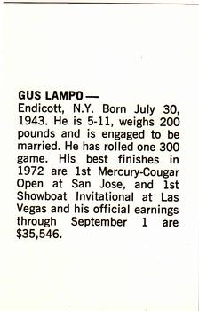 1973 PBA Bowling #NNO Gus Lampo Back